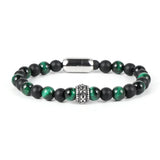 Matte Stone Couple Bracelet Stainless Steel Charm Magnetic Buckle Men Bangles