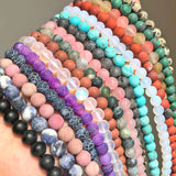 Natural Matte Turquoises Howlite Agates Amazonite Quartz Beads 15''