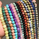 Natural Matte Turquoises Howlite Agates Amazonite Quartz Beads 15''