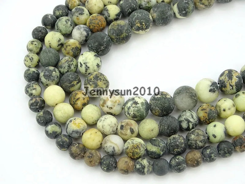 Matte Yellow Turquoise Round Beads 15'' 4-12mm 5 Strands/Pack