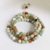 Frosted Amazonite Beads Bracelet for Girls Buddhist Prayer Beads Malas