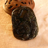 Natural Medicine King Graphite Green Jade Tiger Pendant