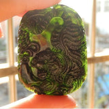 Natural Medicine King Graphite Green Jade Tiger Pendant