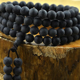Multilayer Wood Bracelet with 108 Beads Crystal Jewelry