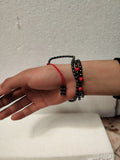Meteorite Martian Stone Red Coral Beads Necklace