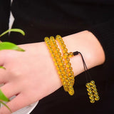 Natural Mexican Amber 108 Buddha Beads Circle Bracelets