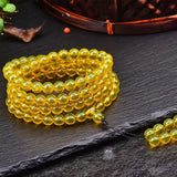 Natural Mexican Amber 108 Buddha Beads Circle Bracelets