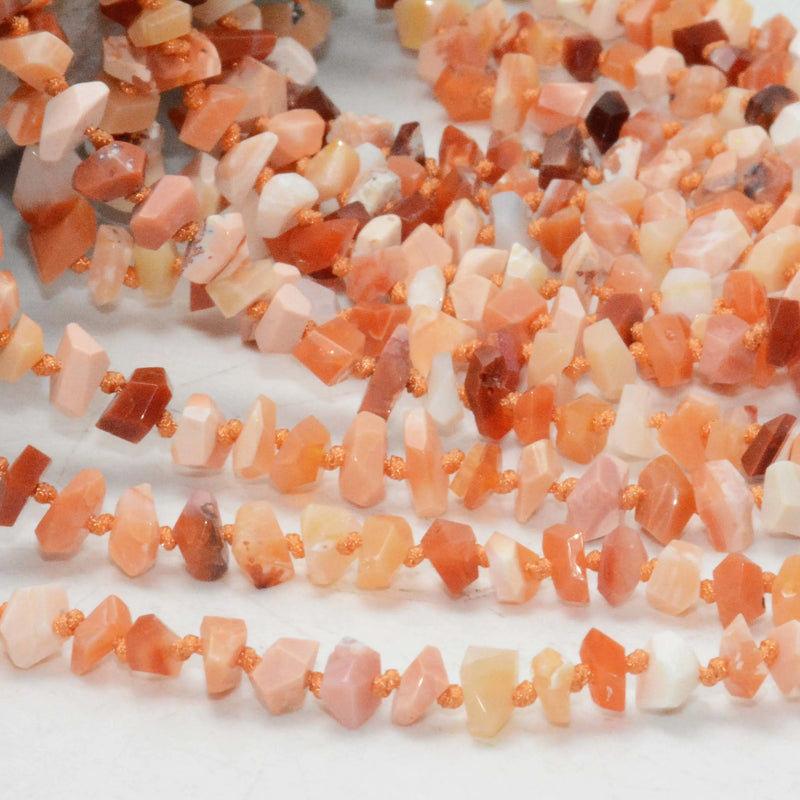 Natural Mexican Fire Opal Faceted Chips Beads 5~7mm