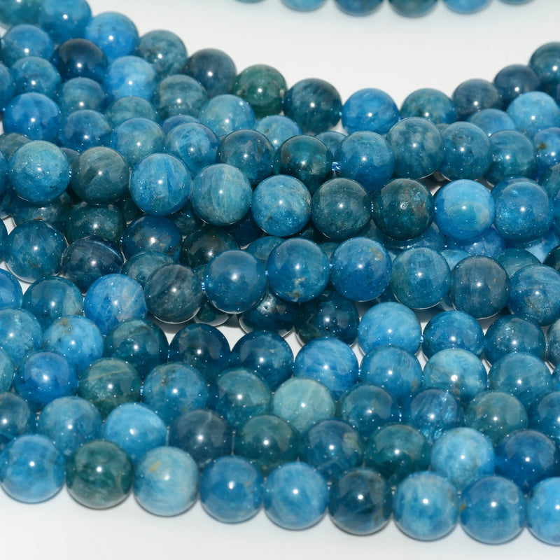 Mid Apatite Loose Round Beads 8.2mm