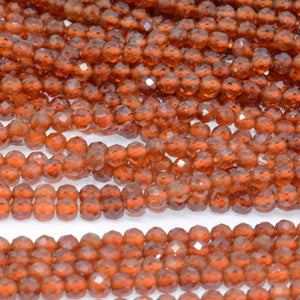 Natural Mid Spessartine Garnet / Rhodolite Garnet Faceted Round Beads 4mm