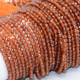 Natural Mid Spessartine Garnet / Rhodolite Garnet Faceted Round Beads 4mm