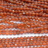 Natural Mid Spessartine Garnet / Rhodolite Garnet Faceted Round Beads 4mm