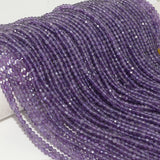 Natural Middle Amethyst Faceted Round Beads 3.5mm