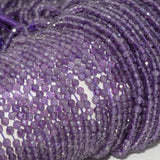 Natural Middle Amethyst Faceted Round Beads 3.5mm