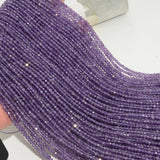 Natural Middle Amethyst Faceted Round Beads 3.5mm