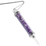 Mineral Chips Glass Bottle Pendant Crystal Stone Wishing Bottle Necklace