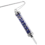 Mineral Chips Glass Bottle Pendant Crystal Stone Wishing Bottle Necklace