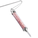 Mineral Chips Glass Bottle Pendant Crystal Stone Wishing Bottle Necklace