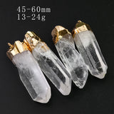 Druzy Wand Pendant Clear Quartz Necklace Charms