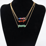 Natural Mineral Crystal Beaded Choker Necklace Health Raw Ore Power N541
