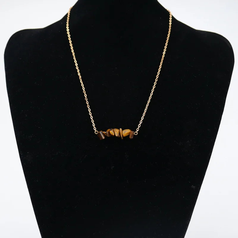 Natural Mineral Crystal Beaded Choker Necklace Health Raw Ore Power N541