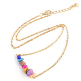 Natural Mineral Crystal Beaded Choker Necklace Health Raw Ore Power N541
