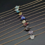 Natural Mineral Raw Stone Beaded Choker Necklace Women Jewelry Gift