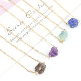 Natural Mineral Raw Stone Beaded Choker Necklace Women Jewelry Gift