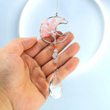 Pink Crystal Tree Of Life Home Curtain Ornament
