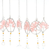 Pink Crystal Tree Of Life Home Curtain Ornament