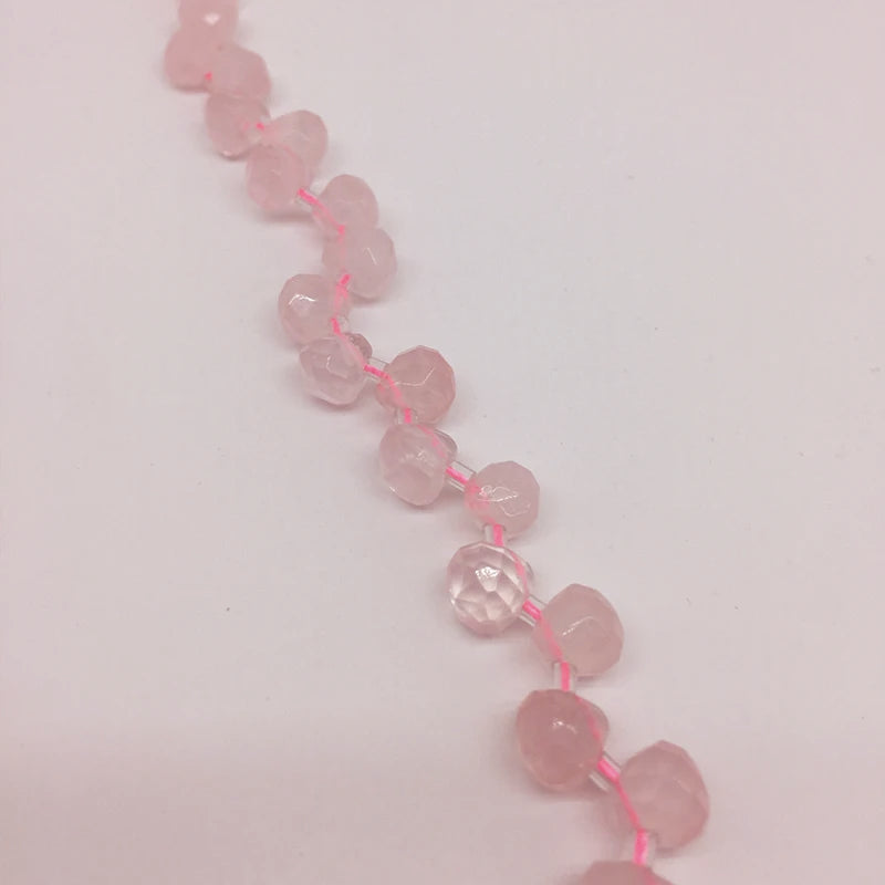 Rose Quartz Crystal Powder Faceted Stone Beads