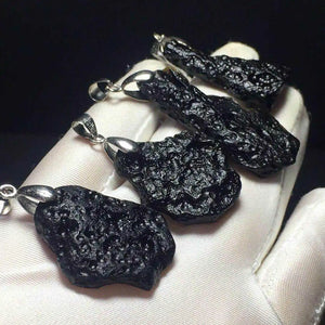 Meteorite Tektite Pendant Glass Quartz Necklace Making Man Jewelry