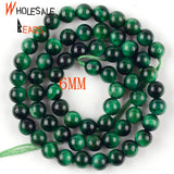 Green Tiger Eye Stone Round Beads 4/6/8/10/12mm For Jewelry Making