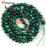 Green Tiger Eye Stone Round Beads 4/6/8/10/12mm For Jewelry Making
