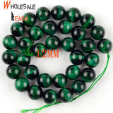 Green Tiger Eye Stone Round Beads 4/6/8/10/12mm For Jewelry Making