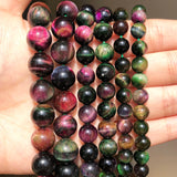 Multicolor Tiger Eye Stone Beads 6 8 10mm Round Loose Beads for Jewelry Making