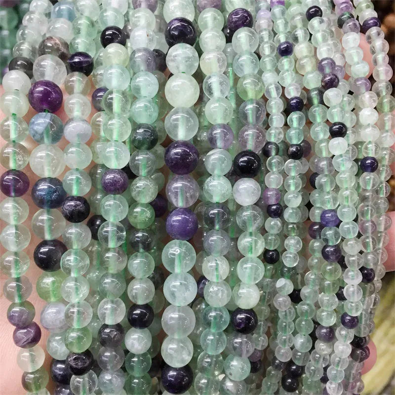 Natural Snow Fluorite Jade Beads for Jewelry Making