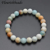 Natural Amazonite Stone Round Beads Strand Bracelet