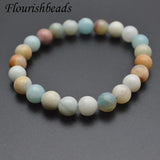 Natural Amazonite Stone Round Beads Strand Bracelet