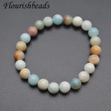 Natural Amazonite Stone Round Beads Strand Bracelet
