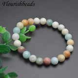 Natural Amazonite Stone Round Beads Strand Bracelet