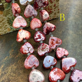 Heart Shape Dragon Vein Agates Quartz Charm Necklace Bracelet