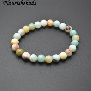 Amazonite Stone Round Beads Stretch Bracelet