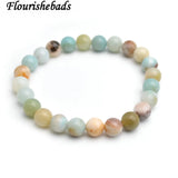 Amazonite Stone Round Beads Stretch Bracelet
