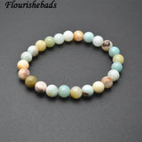 Amazonite Stone Round Beads Stretch Bracelet