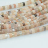 Natural Mixed Moonstone Wheel Beads 3x6mm