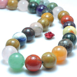 Mixed Multicolor Stones Round Loose Beads Semi Precious Bracelet Necklace