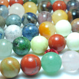 Mixed Multicolor Stones Round Loose Beads Semi Precious Bracelet Necklace