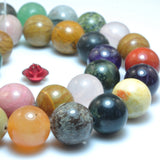 Mixed Multicolor Stones Round Loose Beads Semi Precious Bracelet Necklace