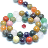 Mixed Multicolor Stones Round Loose Beads Semi Precious Bracelet Necklace